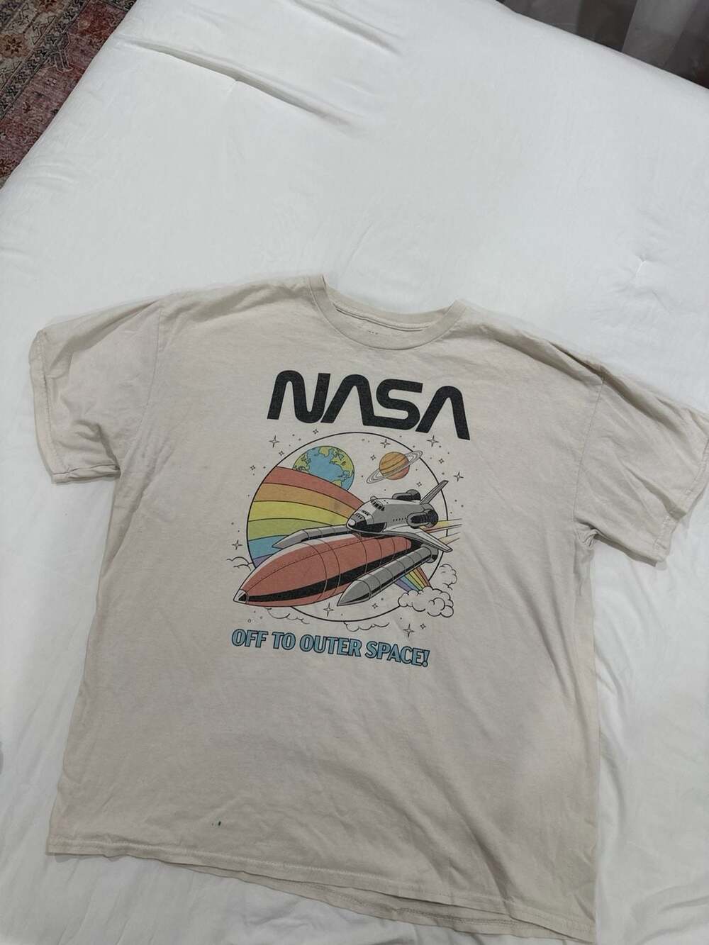 The Vinyl Icons NASA Off To Outer Space Graphic T-Shirt Size L